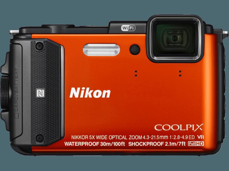 NIKON COOLPIX AW 130 Diving Kit  Orange (16 Megapixel, 5x opt. Zoom, 7.5 cm , WLAN)