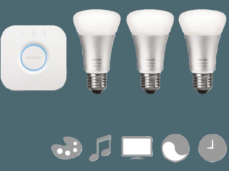 PHILIPS 461532 Hue inkl. 3 Lampen und einer Bridge Starter Set Weiß, PHILIPS, 461532, Hue, inkl., 3, Lampen, einer, Bridge, Starter, Set, Weiß