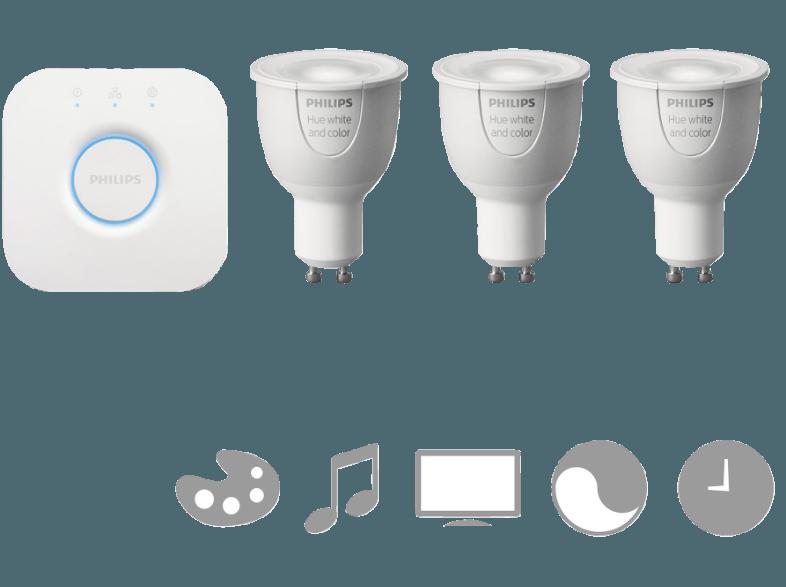 PHILIPS 508626 Hue inkl. 3 Lampen und 1 Bridge Starter Kit Weiß, PHILIPS, 508626, Hue, inkl., 3, Lampen, 1, Bridge, Starter, Kit, Weiß