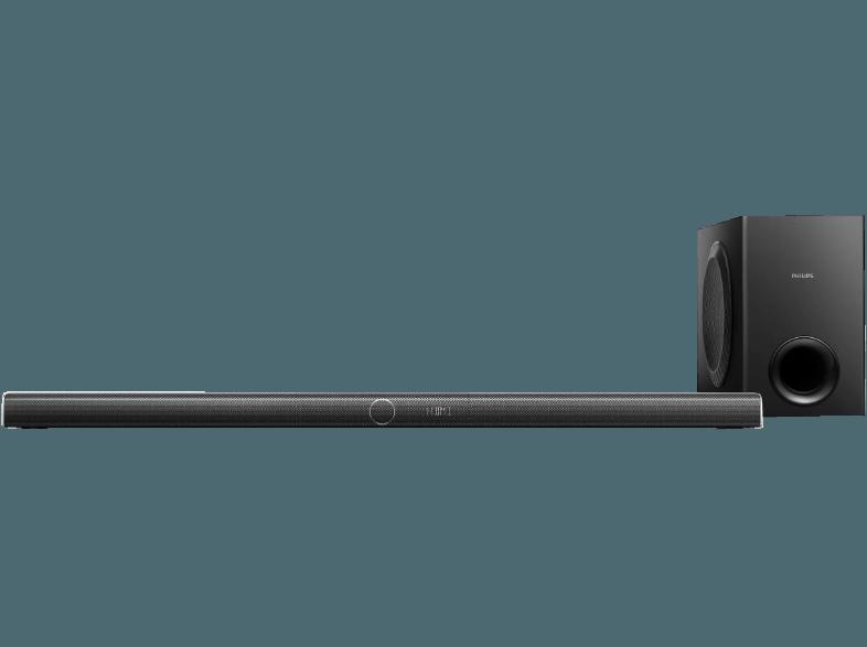 PHILIPS HTL5160B/12 2.1 Heimkinosystem (2.1 Heimkino-System, 1x Soundbar, 1x Szbwoofer, Bluetooth, App-steuerbar, Schwarz)