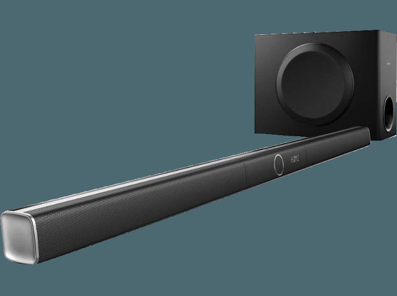 PHILIPS HTL5160B/12 2.1 Heimkinosystem (2.1 Heimkino-System, 1x Soundbar, 1x Szbwoofer, Bluetooth, App-steuerbar, Schwarz)