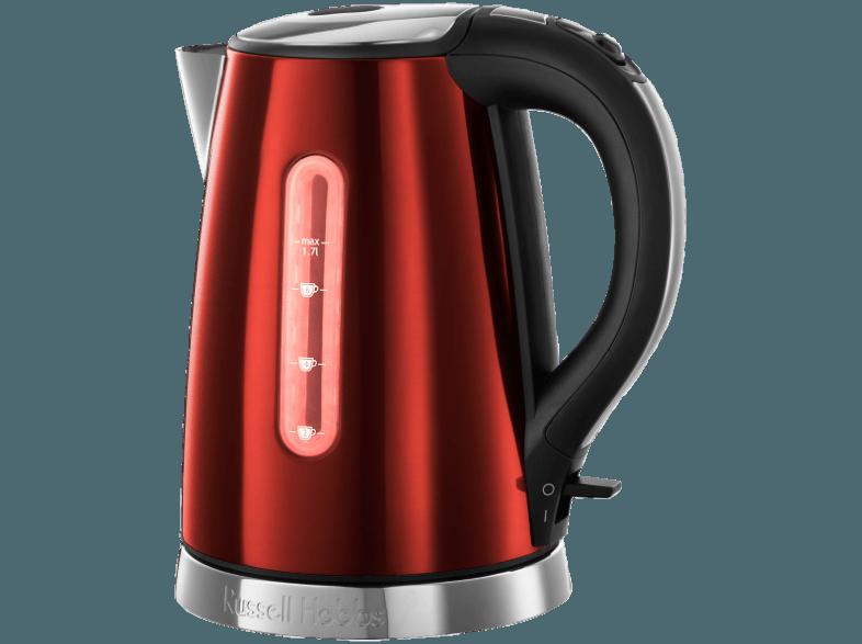 RUSSELL HOBBS 18624-70 Jewels Wasserkocher Rubinrot/Edelstahl/Schwarz (2400 Watt, 1.7 Liter/Jahr)