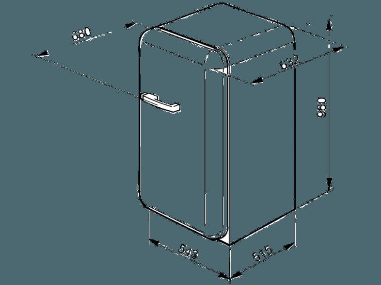 SMEG FAB 10 HLR Kühlschrank (123 kWh/Jahr, A , 960 mm hoch, Rot), SMEG, FAB, 10, HLR, Kühlschrank, 123, kWh/Jahr, A, 960, mm, hoch, Rot,