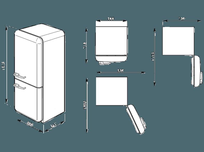 SMEG FAB32LAZN1 Kühlgefrierkombination (229 kWh/Jahr, A  , 1926 mm hoch, Blau)