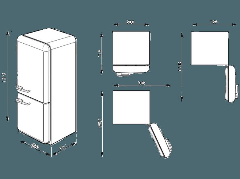 SMEG FAB32RPN1 Kühlgefrierkombination (229 kWh/Jahr, A  , 1926 mm hoch, Creme)