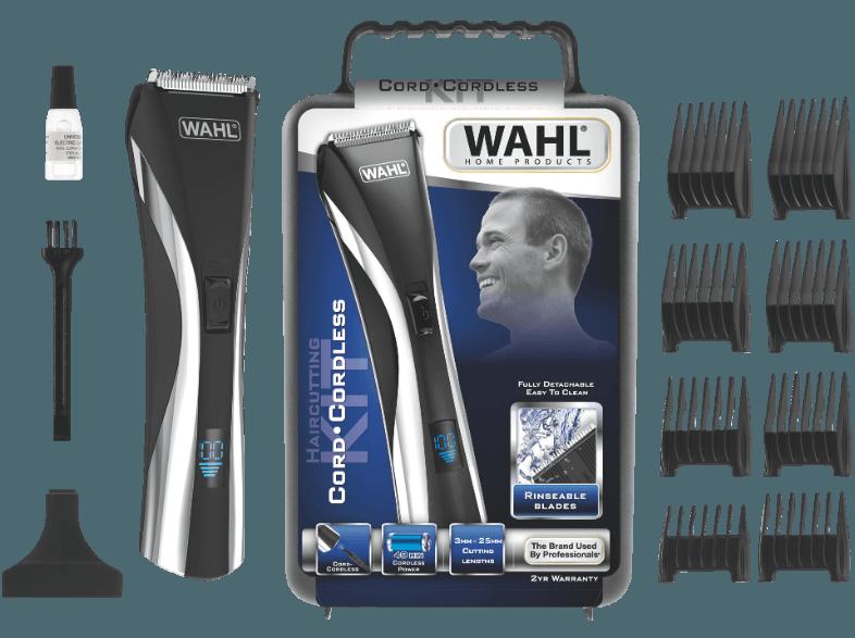 WAHL Rinseable Hybrid Serie 9697-1016 Haar- & Bartschneider Schwarz/Silber (Netzbetrieb/Akkubetrieb)