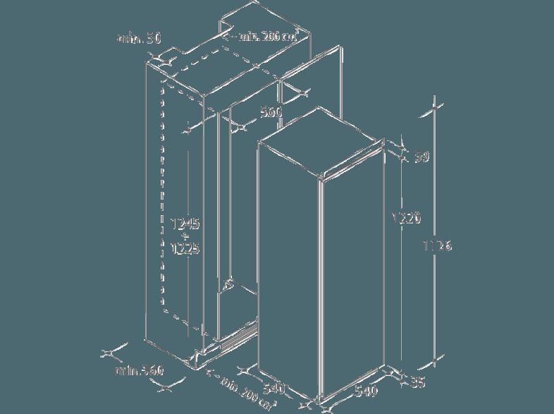 CANDY CIL 220 EE Kühlschrank (100 kWh/Jahr, A  , 1221 mm hoch, Weiß)