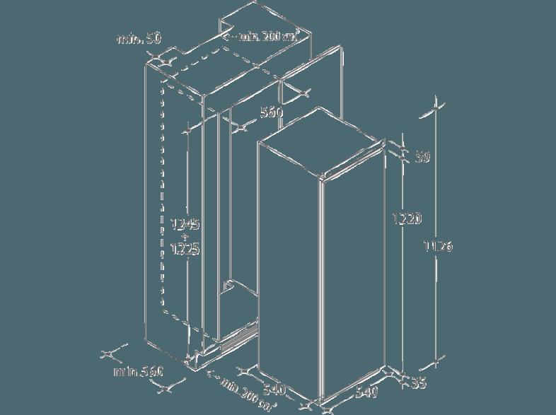 CANDY CIO 225 EE Kühlschrank (166 kWh/Jahr, A  , 1221 mm hoch, Weiß)