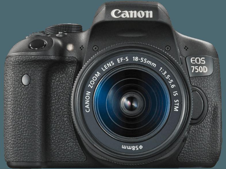 CANON EOS 750D   CS 100 Connect Station Spiegelreflexkamera 24.2 Megapixel mit Objektiv 18-55 mm f/3.5-5.6, 7.7 cm Display   Touchscreen