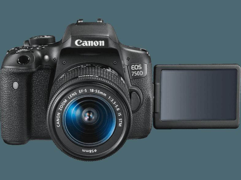 CANON EOS 750D   CS 100 Connect Station Spiegelreflexkamera 24.2 Megapixel mit Objektiv 18-55 mm f/3.5-5.6, 7.7 cm Display   Touchscreen