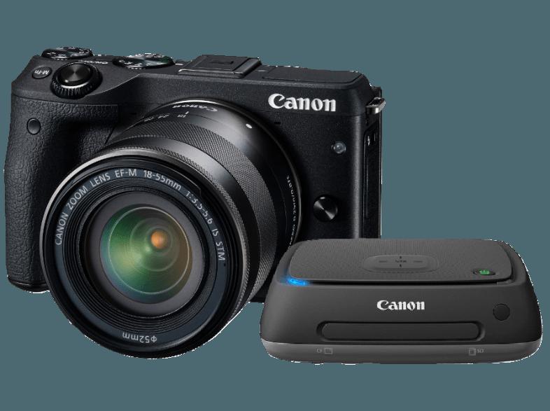 CANON EOS M3   CS 100 Connect Station Systemkamera 24.2 Megapixel mit Objektiv 18-55 mm f/3.5-5.6, 7.5 cm Display   Touchscreen, WLAN