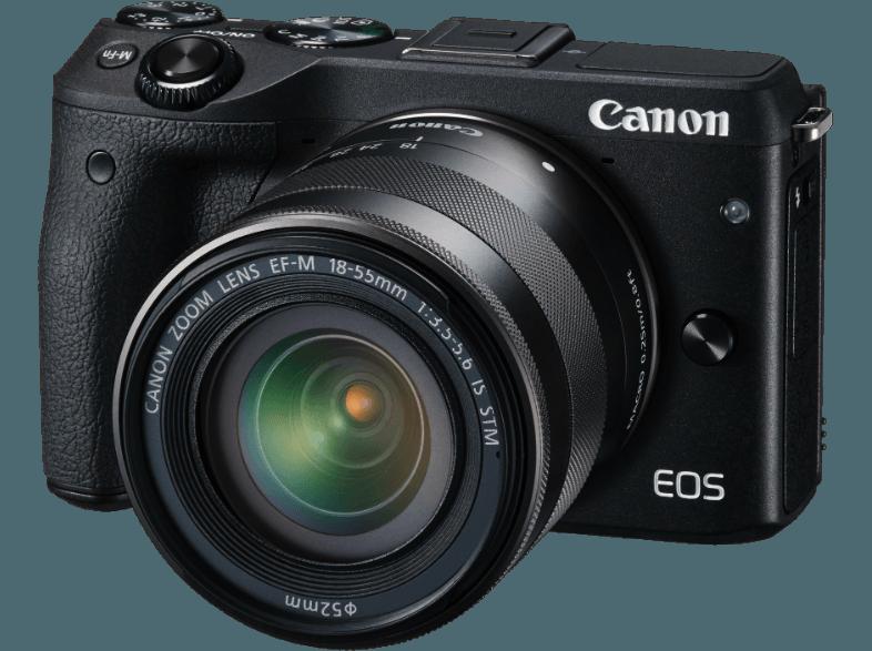 CANON EOS M3   CS 100 Connect Station Systemkamera 24.2 Megapixel mit Objektiv 18-55 mm f/3.5-5.6, 7.5 cm Display   Touchscreen, WLAN