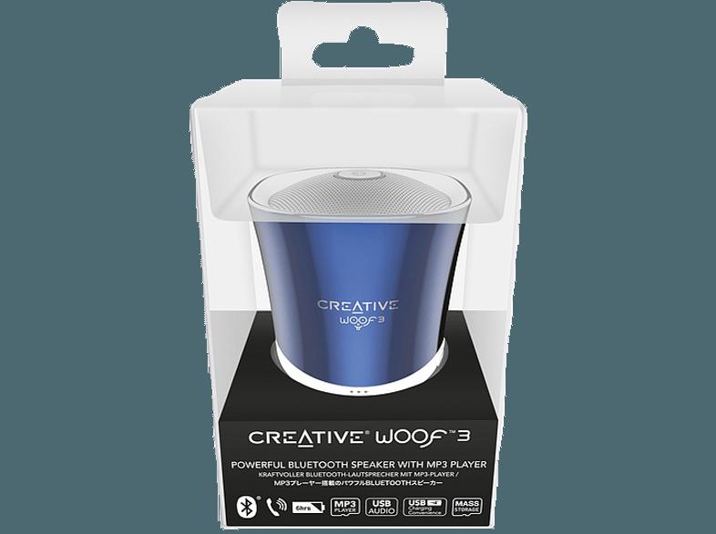 CREATIVE Woof 3 BT Bluetooth Lautsprecher Blau, CREATIVE, Woof, 3, BT, Bluetooth, Lautsprecher, Blau