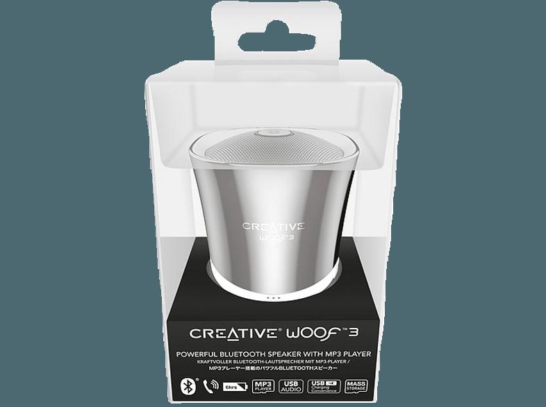 CREATIVE Woof 3 BT Bluetooth Lautsprecher Silber, CREATIVE, Woof, 3, BT, Bluetooth, Lautsprecher, Silber