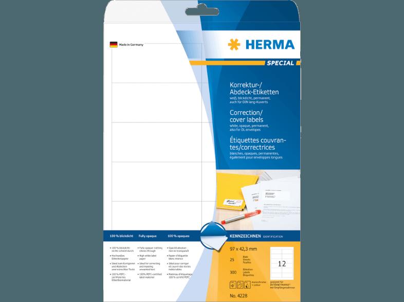 HERMA 4228 Korrektur-/Abdecketiketten 48.3x16.9 mm A4 300 St.