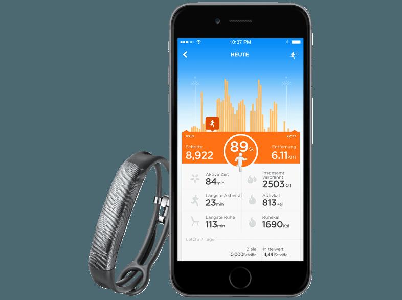 JAWBONE UP2 Gunmetal Hex Grey (Schlaf-/Aktivitätstracker (Ultraleicht-Armband)), JAWBONE, UP2, Gunmetal, Hex, Grey, Schlaf-/Aktivitätstracker, Ultraleicht-Armband,