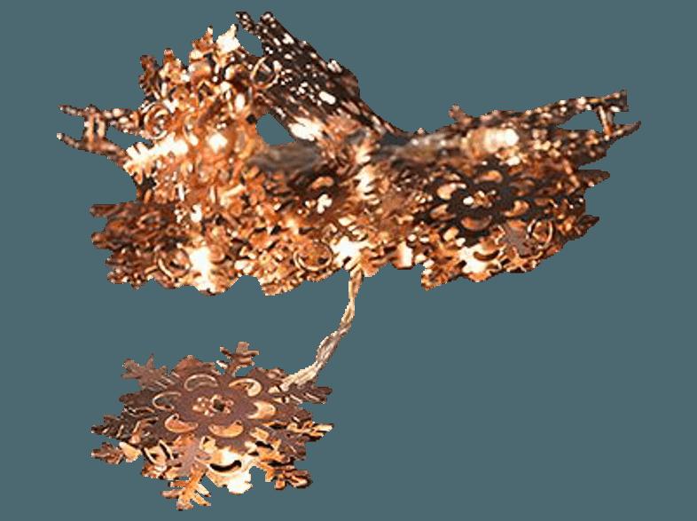 KONSTSMIDE 3146-603 Metallschneeflocken LED Dekolichterkette,  Kupfer/Transparent,  Warmweiß