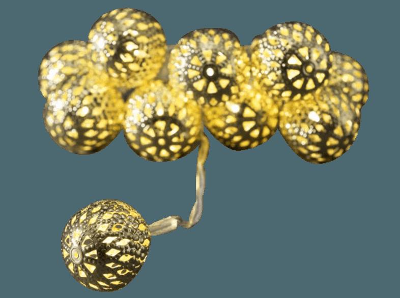 KONSTSMIDE 3188-803 LED Lichterkette Bälle,  Gold/Transparent,  Warmweiß