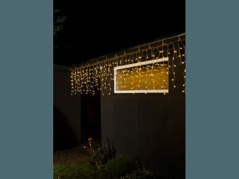KONSTSMIDE 3672-103 LED Lichtervorhang Eisregen,  Transparent,  Warmweiß
