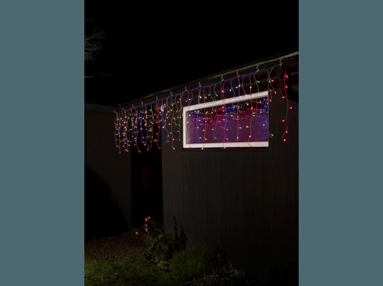 KONSTSMIDE 3672-503 LED Lichtervorhang Eisregen,  Transparent,  Mehrfarbig