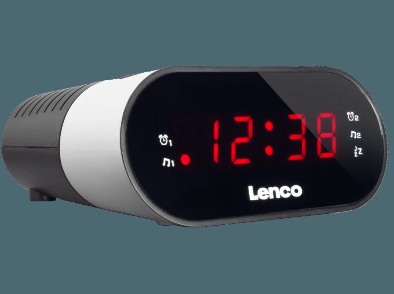 LENCO CR-07 Uhrenradio (PLL FM, FM, Weiß)