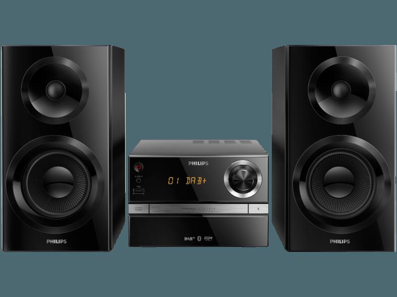 PHILIPS BTB2370/12 Mini Stereoanlage (CD, CD-R, RW, MP3-CD, USB-Flashlaufwerk, Schwarz)