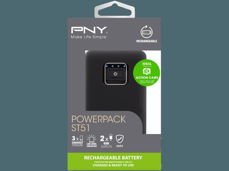 PNY ST51 Action Cams Power Pack  Schwarz