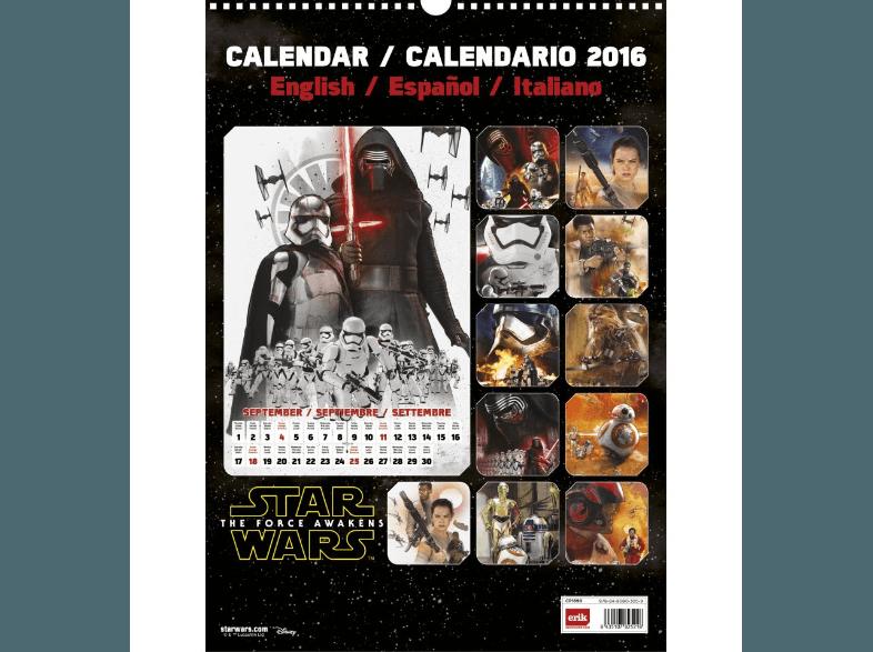 Star Wars EP7 - Kalender 2016 (30x42/A3), Star, Wars, EP7, Kalender, 2016, 30x42/A3,