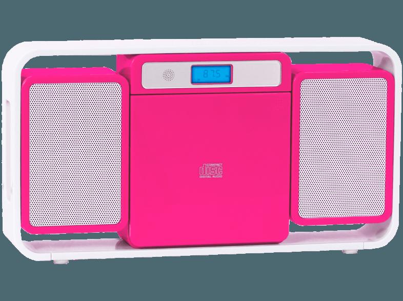 BIGBEN MCD10 Kids Micro-Kompaktanlage (CD, AUX, Radio, Rosa/Weiß)