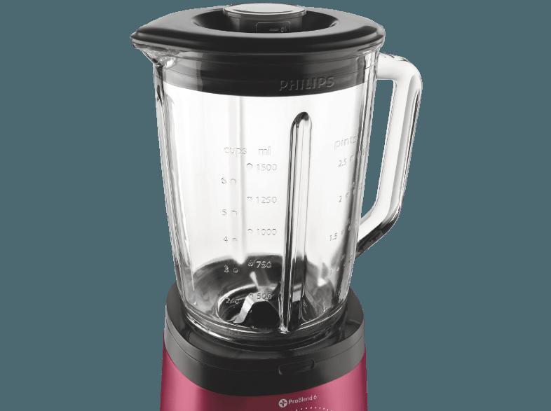 PHILIPS Avance Collection HR 2196/38 ProBlend 6 Standmixer Burgunderrot (900, 2 Liter)