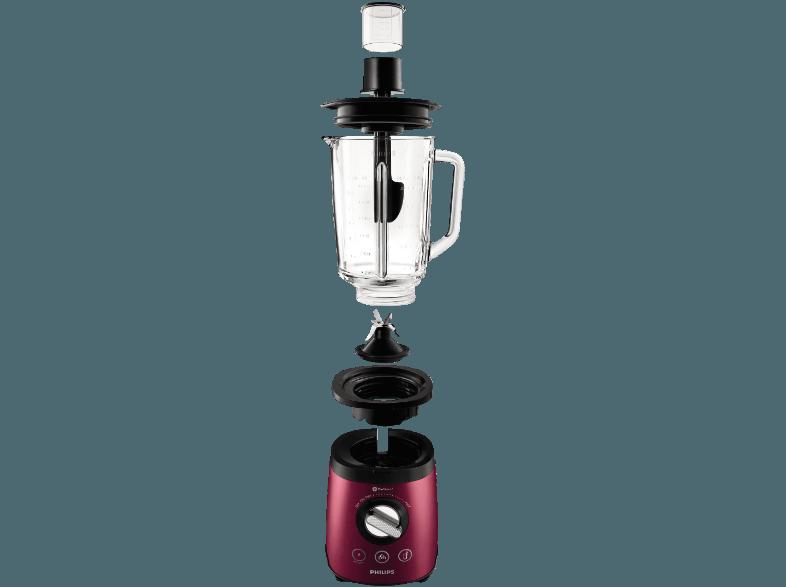 PHILIPS Avance Collection HR 2196/38 ProBlend 6 Standmixer Burgunderrot (900, 2 Liter)