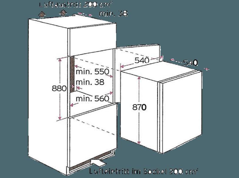 PKM KS 120.4 Kühlschrank (135 kWh/Jahr, A  , 870 mm hoch, Braun)