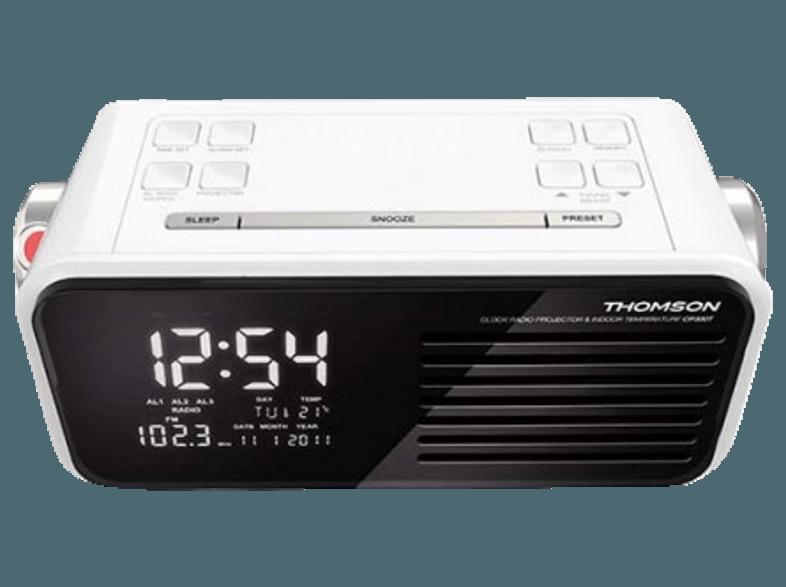 THOMSON CP301T Uhrenradio (UKW Tuner, UKW, MW, Weiß)