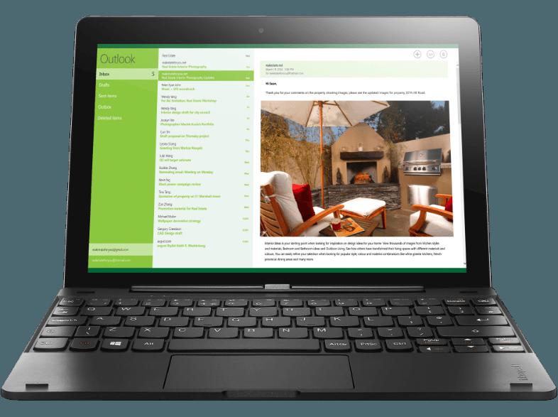 LENOVO MIIX 300-10   Tablet und Notebook in einem Ebony Schwarz