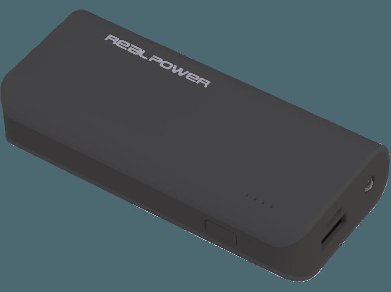 REALPOWER PB-4000 Powerbank 4000 mAh Schwarz