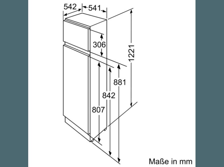 BOSCH KID24A30 Kühlgefrierkombination (180 kWh/Jahr, A  , 1221 mm hoch, Weiß)