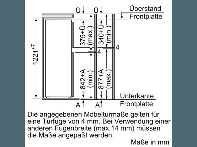 BOSCH KID24A30 Kühlgefrierkombination (180 kWh/Jahr, A  , 1221 mm hoch, Weiß)