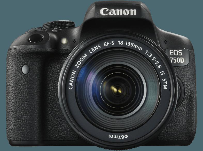 CANON EOS 750D Spiegelreflexkamera 24.2 Megapixel mit Objektiv 18-135 mm f/3.5-5.6, 7.7 cm Display   Touchscreen, CANON, EOS, 750D, Spiegelreflexkamera, 24.2, Megapixel, Objektiv, 18-135, mm, f/3.5-5.6, 7.7, cm, Display, , Touchscreen
