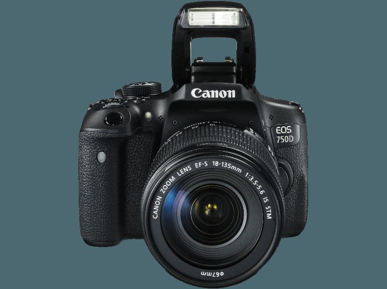 CANON EOS 750D Spiegelreflexkamera 24.2 Megapixel mit Objektiv 18-135 mm f/3.5-5.6, 7.7 cm Display   Touchscreen