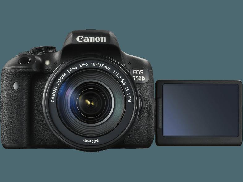 CANON EOS 750D Spiegelreflexkamera 24.2 Megapixel mit Objektiv 18-135 mm f/3.5-5.6, 7.7 cm Display   Touchscreen, CANON, EOS, 750D, Spiegelreflexkamera, 24.2, Megapixel, Objektiv, 18-135, mm, f/3.5-5.6, 7.7, cm, Display, , Touchscreen