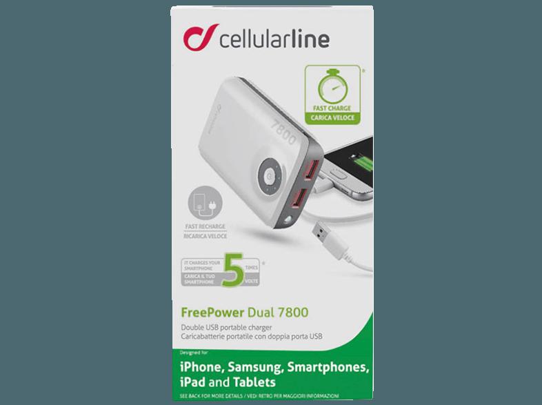 CELLULAR LINE 37122 FREEPOWER Powerbank 7800 mAh Weiß