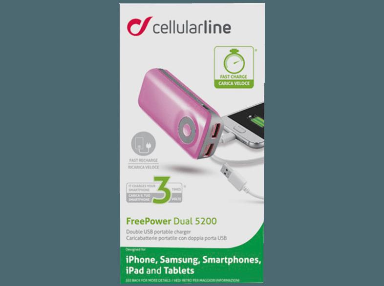 CELLULAR LINE 37125 Free Power Powerbank 5200 mAH Pink