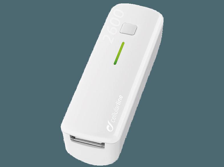 CELLULAR LINE 37132 Pocket Powerbank 2600 mAh Weiß, CELLULAR, LINE, 37132, Pocket, Powerbank, 2600, mAh, Weiß