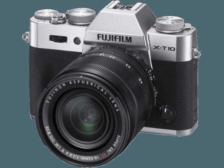 FUJIFILM X-T10 Systemkamera 16.3 Megapixel mit Objektiv 18-55 mm f/2.8-4, 7.62 cm Display  , WLAN