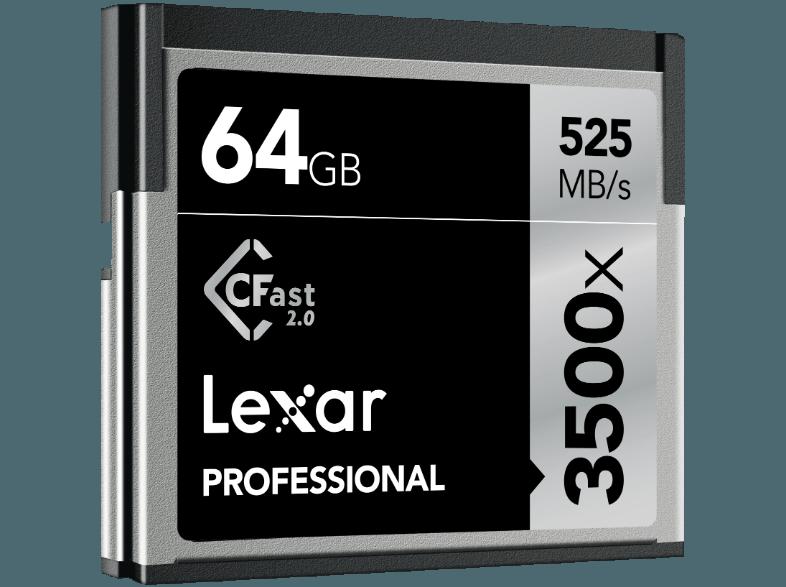 LEXAR Professional CompactFlash, 64 GB, 3500x, bis zu 525 Mbit/s