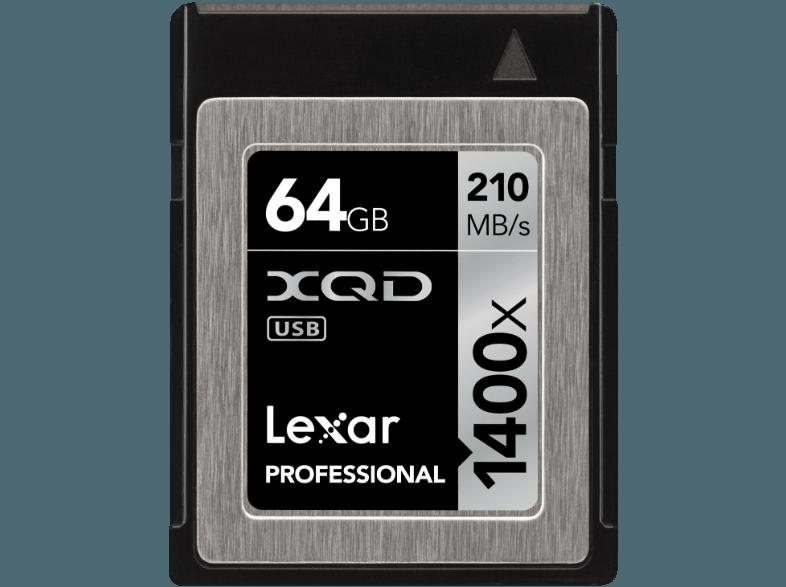 LEXAR Professional XQD, 64 GB, 1400x, bis zu 210 Mbit/s, LEXAR, Professional, XQD, 64, GB, 1400x, bis, 210, Mbit/s