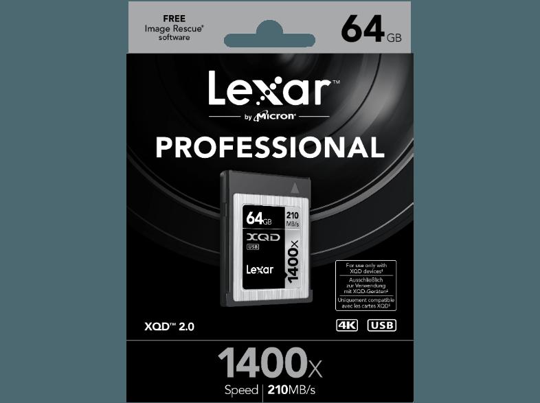 LEXAR Professional XQD, 64 GB, 1400x, bis zu 210 Mbit/s