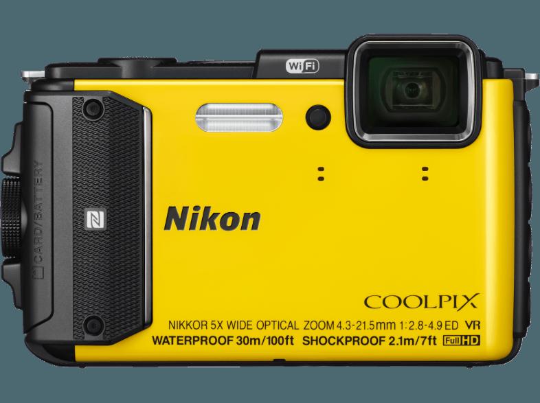 NIKON COOLPIX AW 130  Gelb (16 Megapixel, 5x opt. Zoom, 7.5 cm OLED, WLAN)