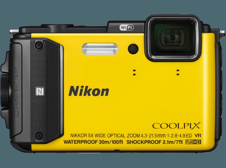 NIKON COOLPIX AW 130  Gelb (16 Megapixel, 5x opt. Zoom, 7.5 cm OLED, WLAN), NIKON, COOLPIX, AW, 130, Gelb, 16, Megapixel, 5x, opt., Zoom, 7.5, cm, OLED, WLAN,