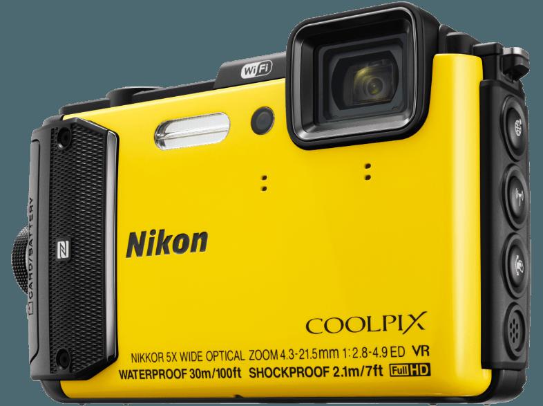 NIKON COOLPIX AW 130  Gelb (16 Megapixel, 5x opt. Zoom, 7.5 cm OLED, WLAN), NIKON, COOLPIX, AW, 130, Gelb, 16, Megapixel, 5x, opt., Zoom, 7.5, cm, OLED, WLAN,